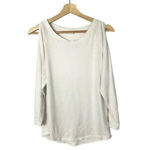 Gap White Cold Shoulder Crewneck Long Sleeve S